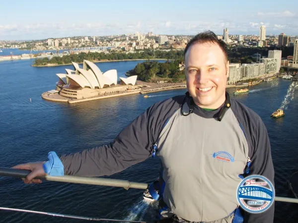 Mark Donaldson on the Sydney Harbour Bridge